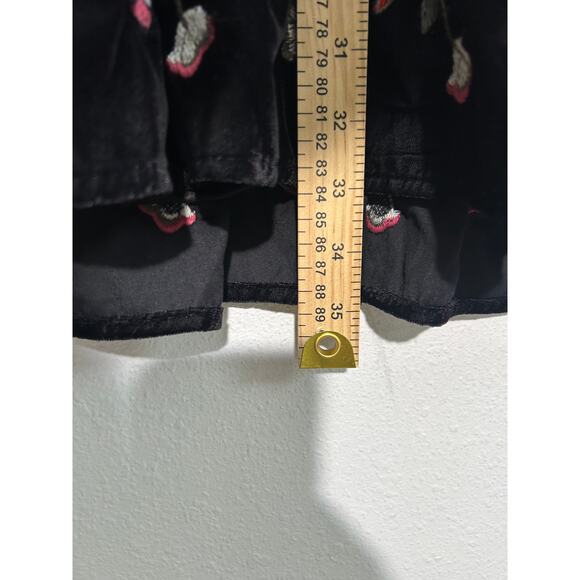 Ana Black Ember Dark Boho Dress Small Embroidered Velvet - Picture 6 of 6